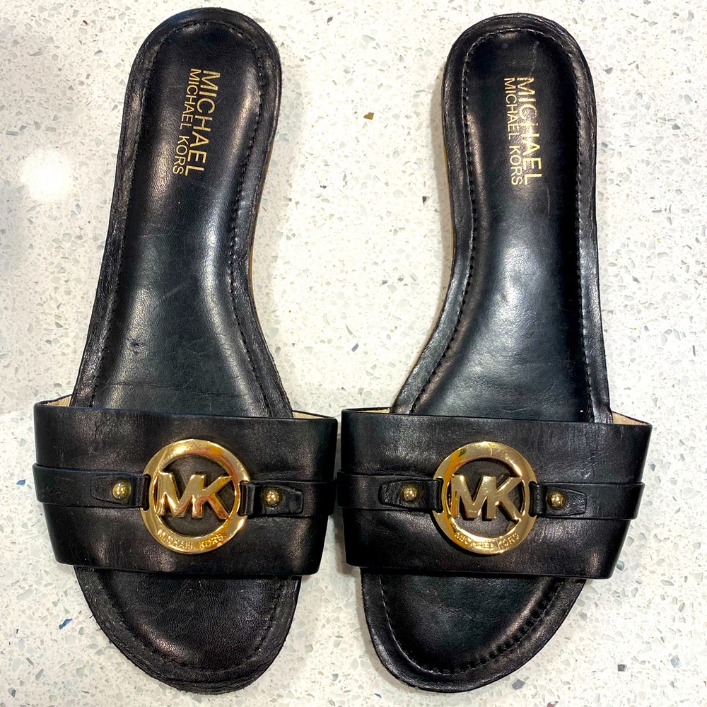 Michael Michael Kors Molly Slide Sandals in Black